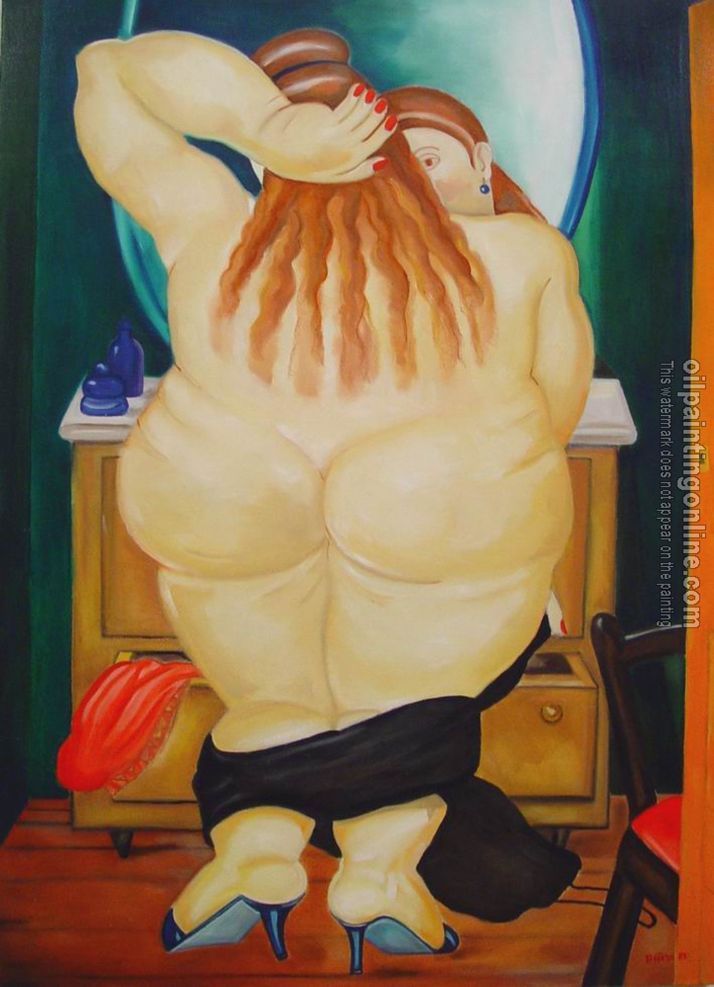 Botero, Fernando - Abstract oil painting.